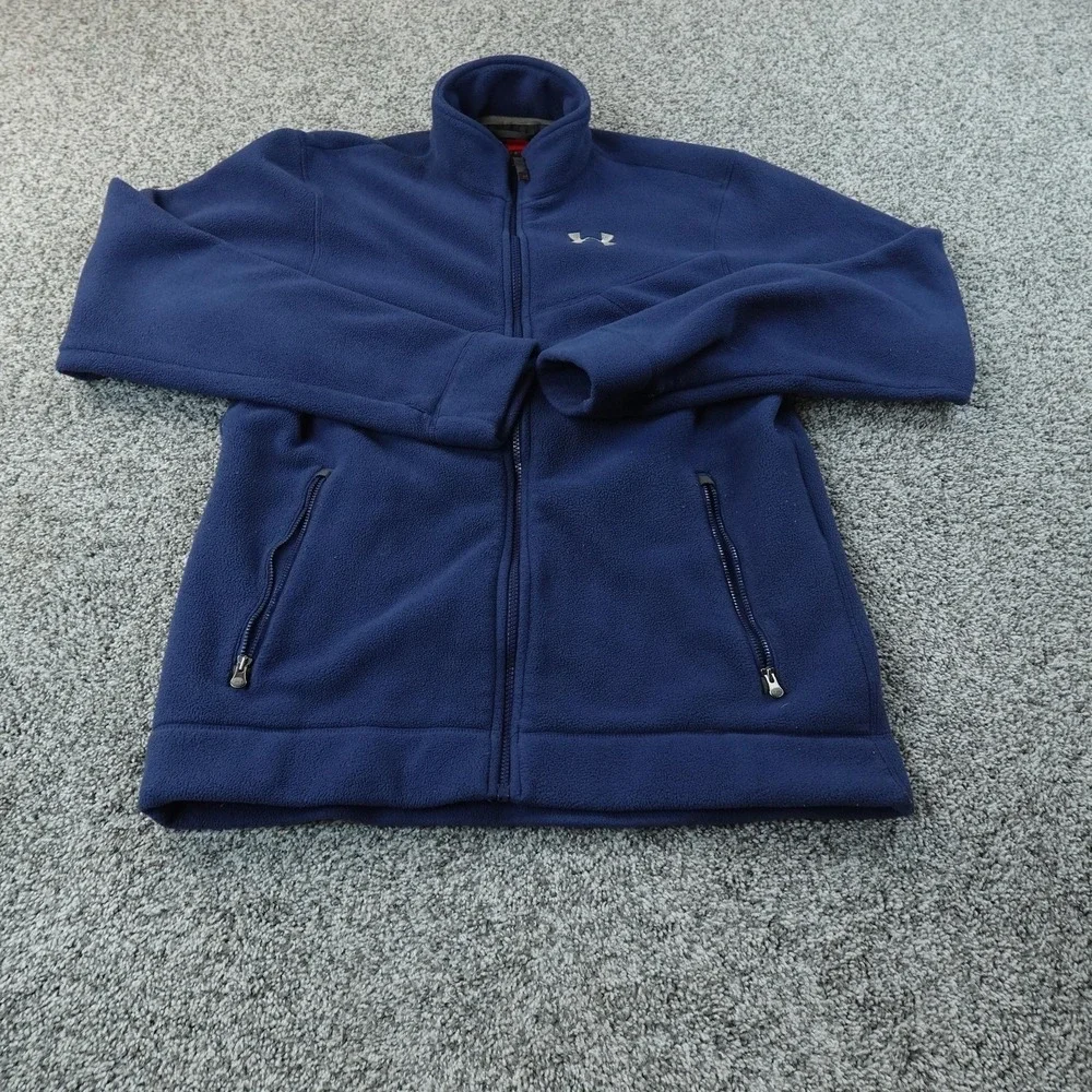 Under Armour Jacket Mens M Blue Full Zip Fleece Athletic‎ Outdoor Athletic Coat